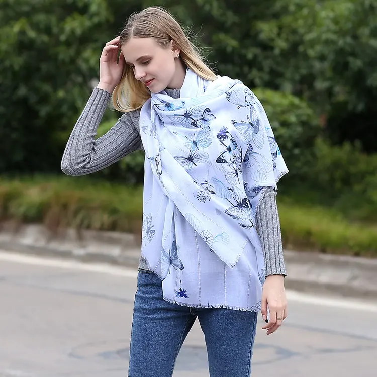 Neues Design junge Damen gedruckt Viskose Schals Mode Accessoires übergroße Schals Schal