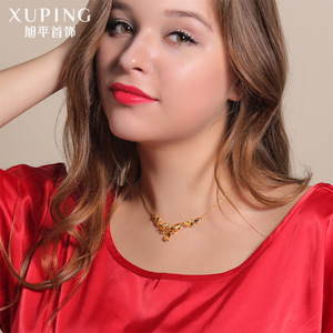 AN8051902 xuping मिश्र धातु फूल के आकार jwelleries हार + मढ़वाया 24k सोने तुर्की - Product Image 4
