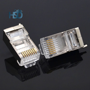 100 cái/túi cat5e RJ45 Mạng Ethernet nam Cat5 nối đất nối đất dây nội bộ 8 <span class=keywords><strong>pin</strong></span> loại che chắn 8P8C Modular cắm - Product Image 4
