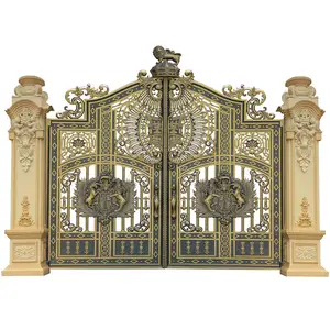 Professionally Designed Customized Cast Aluminum Cast Copper Villas Driveway Main Gates With Logo