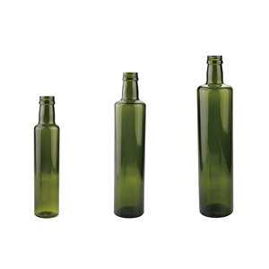 Aceite de botella de vidrio de forma redonda 250 ml 500 ml 750 ml 1000 ml <span class=keywords><strong>verde</strong></span> <span class=keywords><strong>claro</strong></span> de color marrón de cocinar - Product Image 3