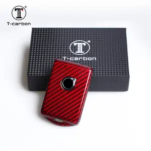 T-Carbon Fashion 3 Knoppen Cover Houder Smart Remote Sleutel Case Voor Volvo Koolstofvezel Auto Sleutel Case Cover