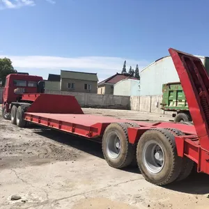 2 essieux 40T 50T 60T 100T Lowboy à col de Cygne Bas Lit Semi Remorque Dimensions Lowbed Camion Remorque