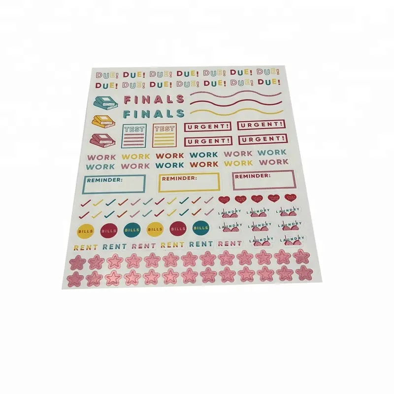 Hot sale decorative Enjoy weekly monthly colorful custom journal planner sticker sheets sticker for planner