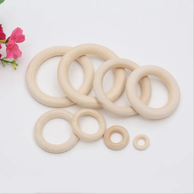 Crafts Accessories Art Fork Rings Circle Wooden Round DIY Wooden Natural Home Decoration Sports Europe Wood Rings Lotus