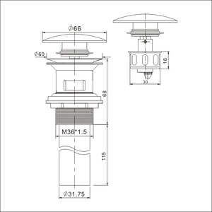 Ích Kingchun lưu vực cắm xả brass chất thải bồn rửa Bấm Vào <span class=keywords><strong>Clack</strong></span> Xả (K3623-D) - Product Image 2