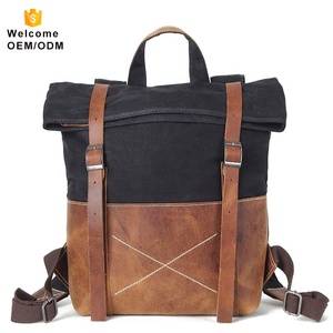 Deportes de la universidad superior portátil rollo impermeable personalizada de los hombres de la lona mochila vintage - Product Image 1