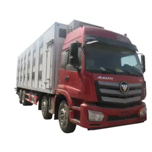 Foton 8x4 Kühlraum 30 Tonnen Kastenwagen zum Verkauf Edelstahl Fleisch haken Küken Ferkel Transport LKW zum Verkauf