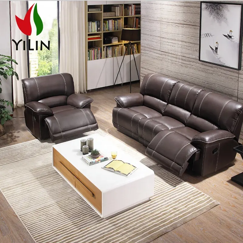 Modern Stylish recliner sofa 3 seater genuine leather recliner sofa seats