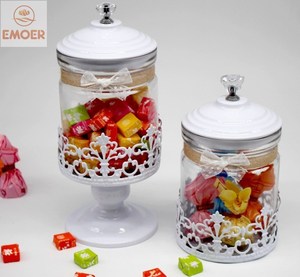 EMOER vetro con ferro gioielli di bellezza Candy dado barattolo di vetro barattolo di stoccaggio per la decorazione della casa - Product Image 2
