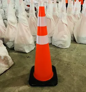 Cono de seguridad vial de PVC de 90cm, conos de tráfico naranja de 36 pulgadas