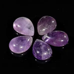 Pierres précieuses Cabochons Flatback Améthyste Poire Cabochon Pierre