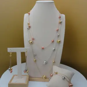 Yuminglai set di gioielli senza collo in oro 18 carati per gioielli da donna FHK5848