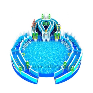 Gigante volar patio niños y adultos jugar inflable tierra tema del agua de piscina Parque juegos con diapositivas - Product Image 1