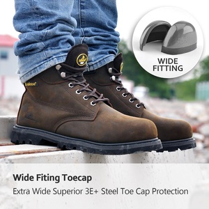 Scarpe antinfortunistiche stringate alla caviglia in pelle di cavallo pazzo di alta qualità M-8179 Super - Product Image 3