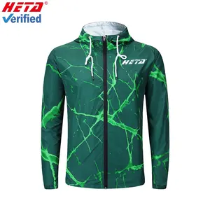 13 ans unisexe 100% polyester matériel imperméable à l'eau en plein air personnalisé sublimation faible quantité minimale de commande fermeture éclair veste coupe-vent