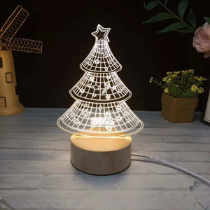 Lampu LED bentuk burung hantu 3D, lampu malam akrilik USB untuk meja malam, kamar tidur, hadiah, lampu kayu putih hangat, lampu Led lucu - Product Image 3