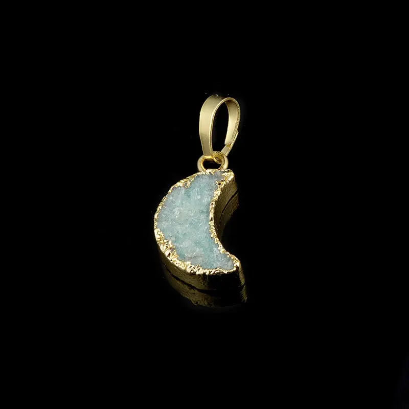 قلادة دلاية على شكل قمر عقيق من Druzy لصناعة المجوهرات