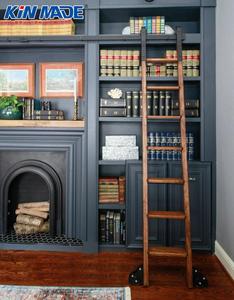 Kinmade Đen Cán Thang Phần Cứng Thư Viện Trượt Thang Phần Cứng Kit Tự Làm Thang Gỗ - Product Image 3