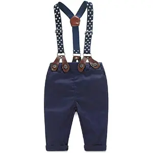 Set pakaian dasi kupu-kupu kemeja + celana suspender pakaian balita laki-laki pakaian bayi laki-laki baju bayi baru lahir