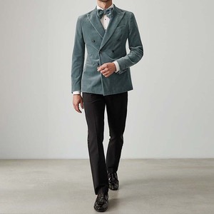 <span class=keywords><strong>Velours</strong></span> Pleuche Tissu Double Boutonnage Manteaux pour <span class=keywords><strong>Homme</strong></span> <span class=keywords><strong>Velours</strong></span> Côtelé Italie Style Mens <span class=keywords><strong>Blazer</strong></span> - Product Image 2