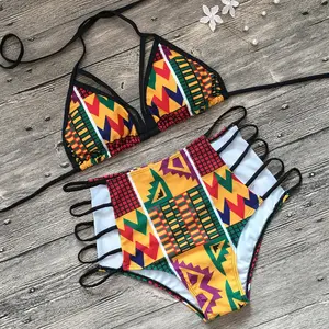 Maillot de bain deux pièces imprimé géométrique, bretelles africaines colorées, Sexy, Bandage, vêtements de plage