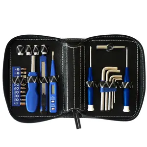 26pc promotional gift hand repair home tool kit with leather bag