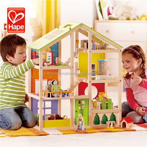 <span class=keywords><strong>Hape</strong></span> high quality kids funny toy teaching wooden toy doll house villa - Product Image 5