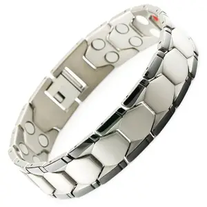 Di metallo di titanio braccialetto magnetico benefici per la salute con germanio