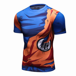 Hombres al por mayor de <span class=keywords><strong>ropa</strong></span> del desgaste del gimnasio 3D Anime <span class=keywords><strong>Dragon</strong></span> <span class=keywords><strong>Ball</strong></span> <span class=keywords><strong>Z</strong></span> Vegeta manga corta manga compresión - Product Image 1