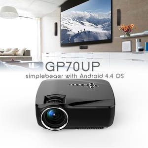 LED Projecteur Android 4.4 Tv box tv Full HD <span class=keywords><strong>DLAN</strong></span> WIFI BT 4.0 Soutien Miracast Airplay EZCast Multilingue Beamer GP70UP - Product Image 1