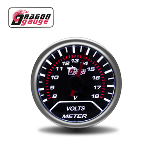 DRAGON GAUGE Bolle Spiegel 2 inch 52mm Auto Modificatie 7 Kleuren Universele 8 ~ 18 Voltmeter Volt Gauge LED