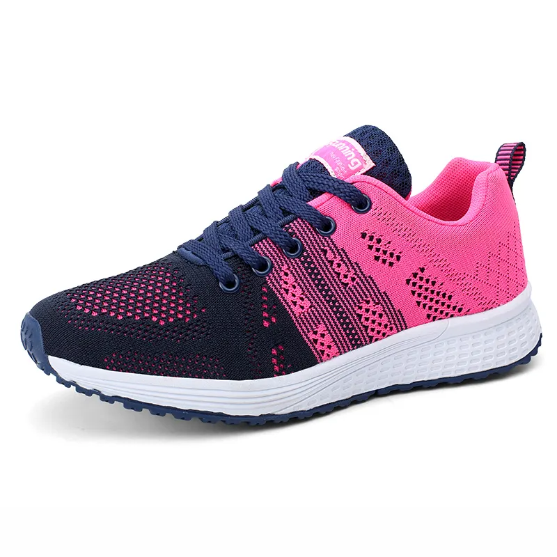 Cheap Sale Lace Up Breathable Mesh Lady Athletic Sport Running Shoes Women Sneakers