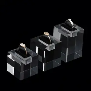 Groothandel kast staande-Voor 1 Diamond Ring Kabinet Zet Ornamenten Display Stands Solid Transparante Perspex Stands