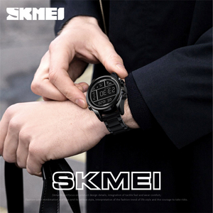 SKMEI 1448 럭셔리 패션 남성/남성 디지털 손목 시계 30M 방수 스테인레스 스틸 팔찌 스톱워치 12/24 시간 - Product Image 3