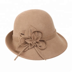 Sombrero de <span class=keywords><strong>lana</strong></span> con lazo para mujer, sombrero de <span class=keywords><strong>lana</strong></span> con lazo, Estilo Vintage, para iglesia, invierno, 100% - Product Image 4