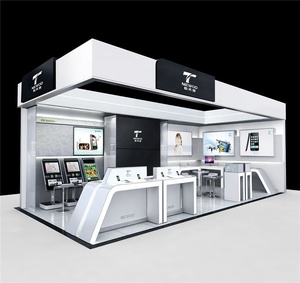 Mobile phone Store Decoration LED lighting display cabinet Designed smart phone showcase glass display furniture Customized