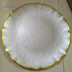 LCK200 Popular Glass Charge Plate Dinner Plates Dish For Weddings Decoration