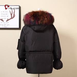 Alibaba China mujeres ropa de invierno estilo europeo abajo mapache chaqueta - Product Image 3