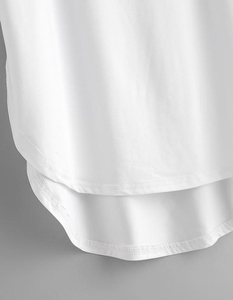 Thời trang Ladies'<span class=keywords><strong>t</strong></span> Áo sơ mi màu trắng tinh khiế<span class=keywords><strong>t</strong></span> cong HEM <span class=keywords><strong>t</strong></span> Áo sơ mi - Product Image 4