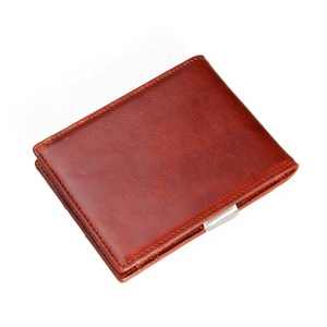 <span class=keywords><strong>Portafoglio</strong></span> da <span class=keywords><strong>Uomo</strong></span> Personalizzato, Protezione RFID, in Pelle Pieno Fiore Marrone Cerata, con Tasca con <span class=keywords><strong>Cerniera</strong></span>, Portamonete Corto, OEM/ODM - Product Image 4