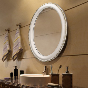 Venta al por mayor Decoración de casa Vintage antiguo <span class=keywords><strong>oro</strong></span> Oval forma enmarcado <span class=keywords><strong>espejo</strong></span> de pared decorativo - Product Image 4