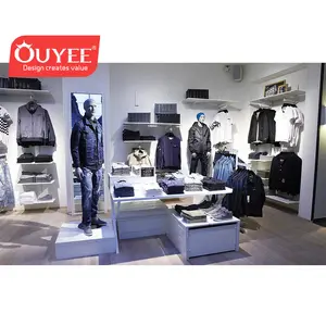 Estilo moderno de exibição de roupas, varejo, loja de roupas, decoração, kiosk, masculino, design de interiores de lojas de roupas