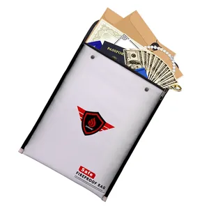 Fireproof Document Bag 15" x 11" Fire & Water Resistant Cash & Envelope Holder Protect Your Valuables, Documents,Money, Jewelry