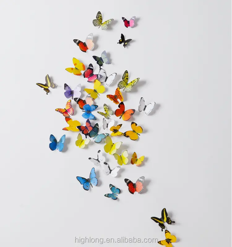 Kunststoff Schmetterling Aufkleber Decor Wandbild 3d Ansicht Wandaufkleber Geschwollener Aufkleber