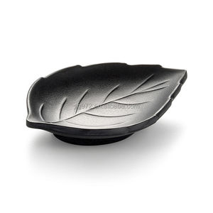 Duró diseño japonés estilo Melamina negra de la forma de la hoja salsa placas para México taco - Product Image 1