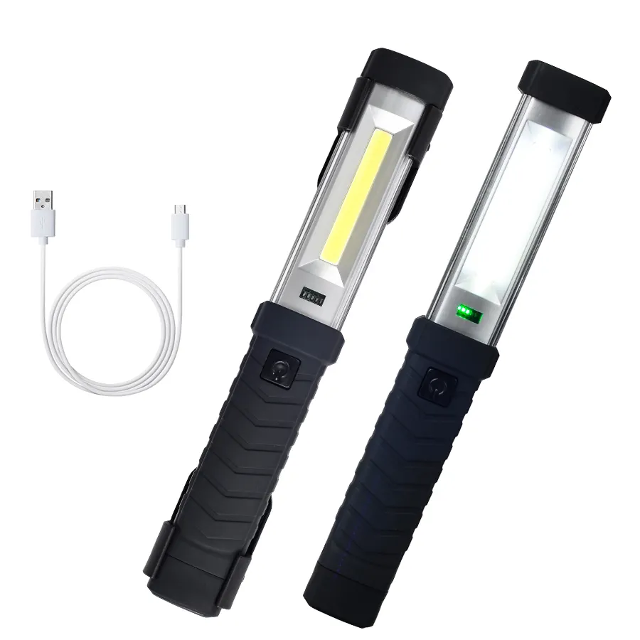 Batería recargable linterna LED lámpara COB + LED XPE Material ABS multifunción LED Lámpara de trabajo magnético fácil de llevar gancho acampar al aire libre luz