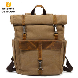 Fabricant Fournir Rouleau Top Vintage Toile Sac À Dos Pour Ordinateur Portable - Product Image 6