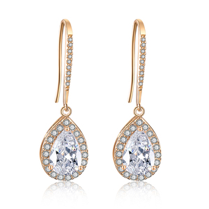 RAKOL-pendientes colgantes de boda EP686, de cristal, CZ, circón, de lujo, EP686 - Product Image 2