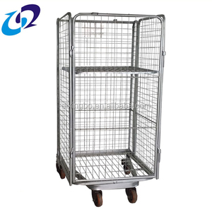 Qualité zinc métal rouleau de fil de fer en acier <span class=keywords><strong>panier</strong></span> chariots avec 4 roues - Product Image 1